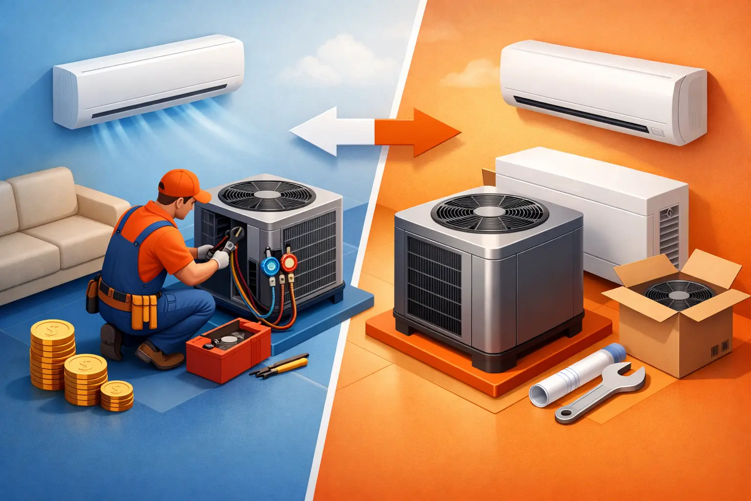 AC Repair Versus Replacement: Which Saves More?