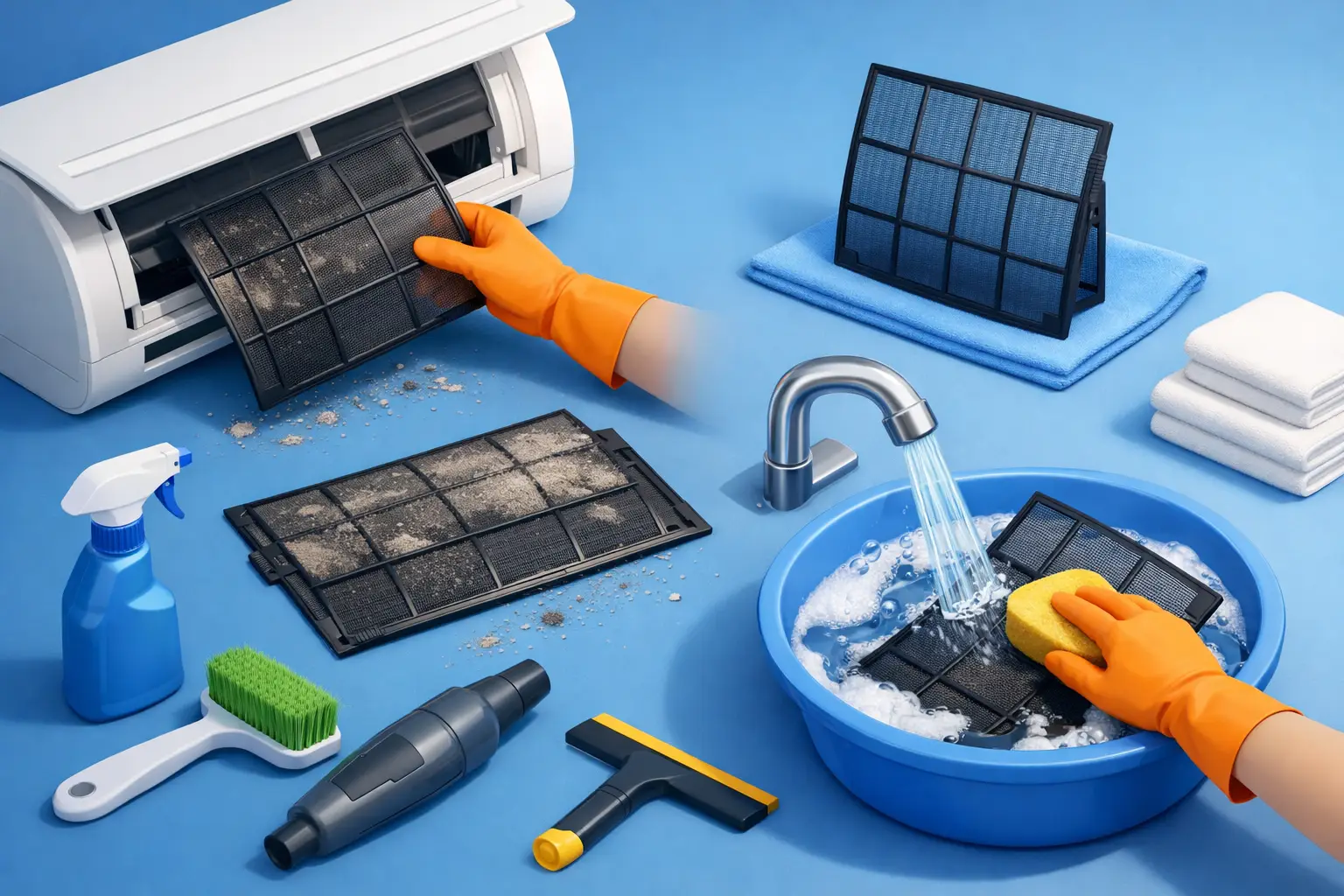How to Clean AC Filters Without Damaging Them