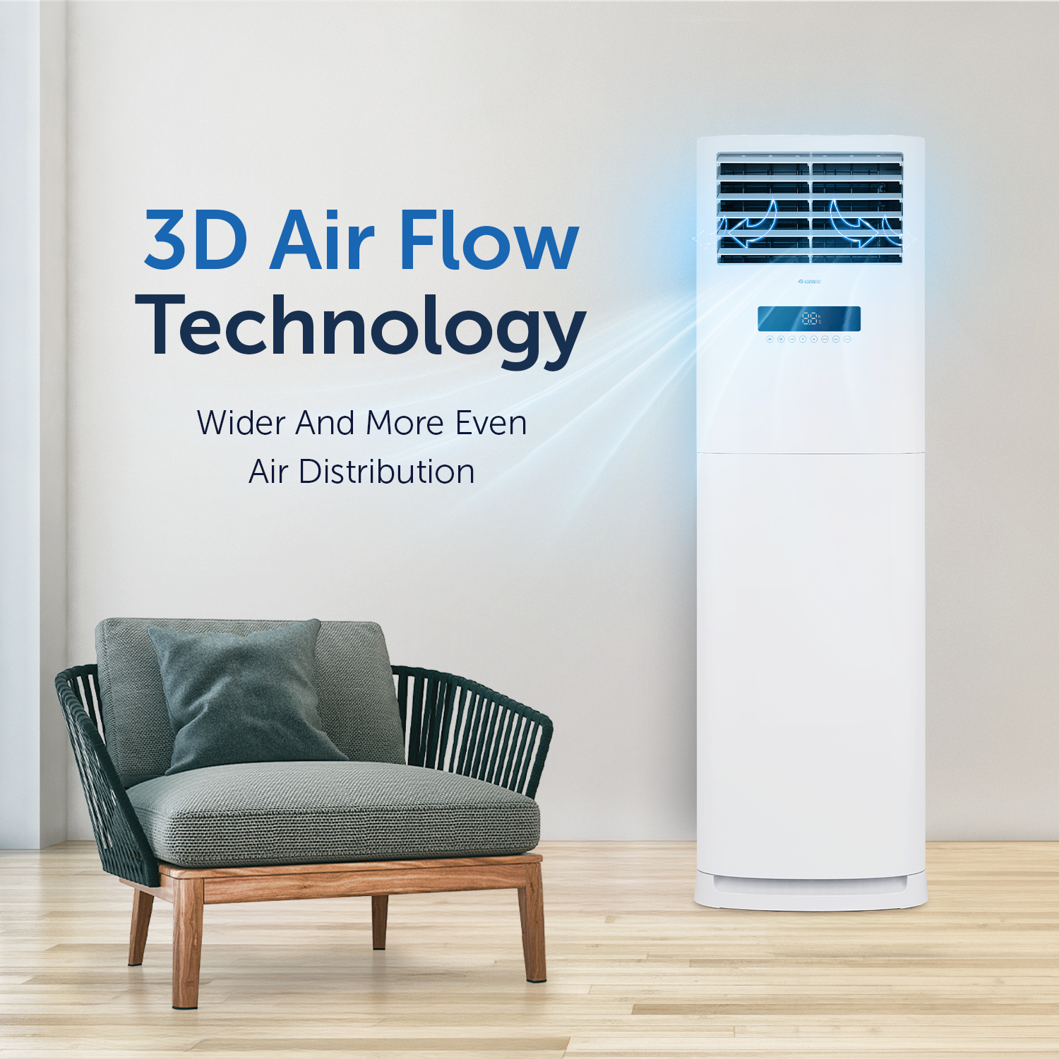 Gree 5 Ton Free Standing Air Conditioner with Inverter Compressor – R410A, Single Phase - Image 2